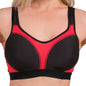 Hazel Textile high-impact sports bra with breathable mesh fabric, featuring supportive design and adjustable straps for active wear.