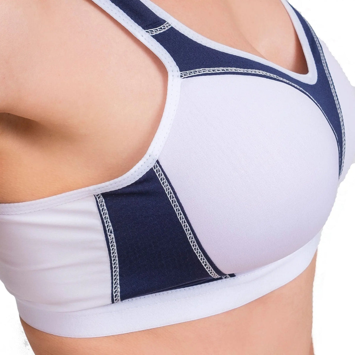 Hazel Textile high-impact sports bra with breathable mesh fabric, designed for support and comfort during intense workouts.