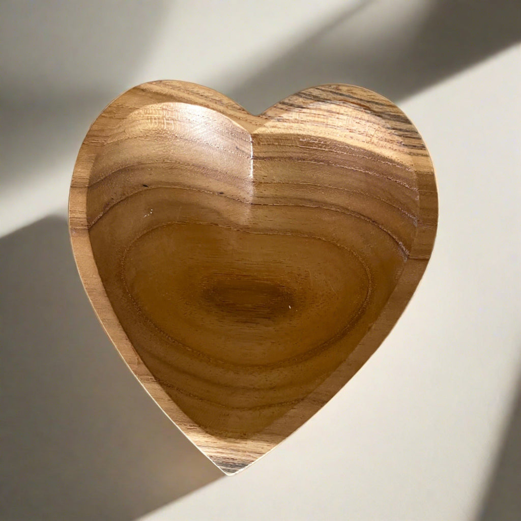 Small Heart Wooden Bowl - Handmade Wooden Decor for Your Home - Shopthatapp.ca