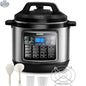 Home Essentials Outlet COMFEE 8 Qt electric pressure cooker in blemished packaging, with digital display and stainless steel exterior.