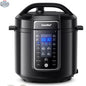 Comfee 6-quart multi-pressure cooker from Home Essentials Outlet showing digital control panel and stainless steel lid.