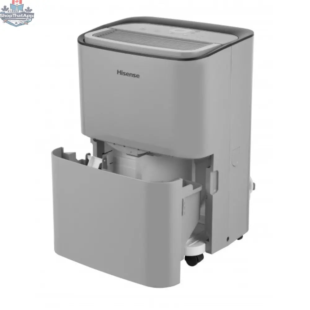 Refurbished HISENSE 50Pt dehumidifier with digital display and air filter, designed to reduce humidity in home spaces.