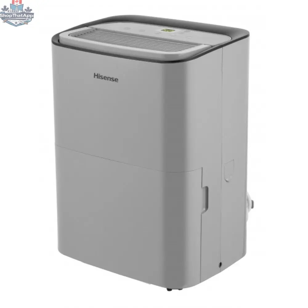 Refurbished HISENSE 50Pt dehumidifier with digital display and vent controls, designed for moisture removal in home spaces.