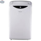 HISENSE portable air conditioner 10,000/13,500 BTU with control panel and vents, shown in a home setting.