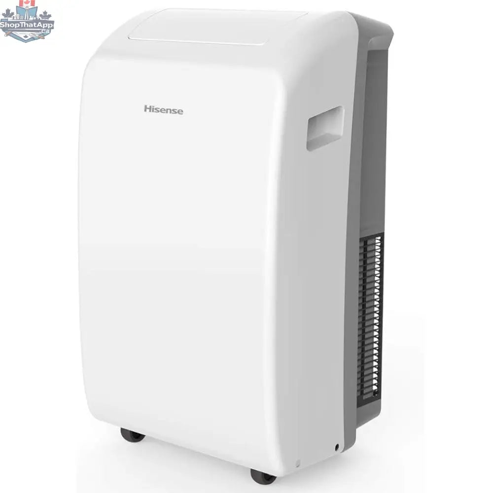 HISENSE portable air conditioner 10,500 BTU with white finish, compact 3-in-1 unit for 300 sq ft cooling, with vent and control panel