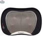 Homedics 3D Shiatsu massage pillow with heat function, showing textured fabric and adjustable straps for neck and back relaxation.