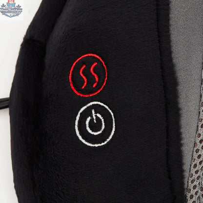 Homedics 3D Shiatsu Massager with heat, showing the massage pillow with adjustable nodes and plush fabric in the image.