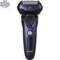 Panasonic ARC3 electric razor for men with pop-up trimmer, refurbished with Home Essentials warranty, showing close-up of shaver head.