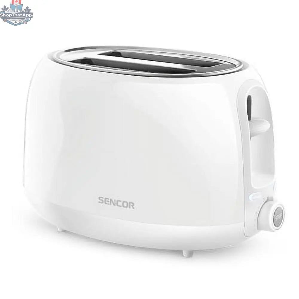 White SENCOR STS2700WH 2-slot toaster with sleek design, ideal for evenly toasted bread slices.