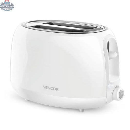 White SENCOR STS2700WH 2-slot toaster with sleek design, ideal for evenly toasted bread slices.