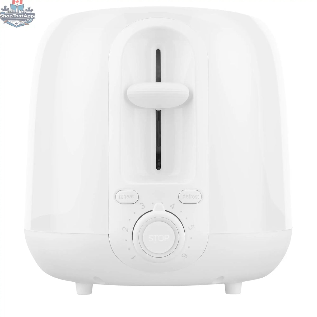 White SENCOR STS2700WH 2-slot toaster with modern design, perfect for making evenly toasted bread slices.
