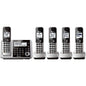 Refurbished Panasonic cordless phone with answering machine, 5 handsets, digital system, and Link2Cell technology.