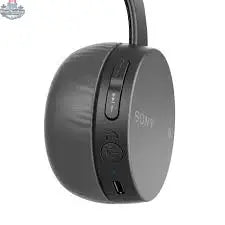 Refurbished Sony Wireless Bluetooth on-ear headphones WH-CH400 with black design, shown with charging cable and accessories.