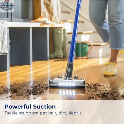 BISSELL PowerClean XR cordless stick vacuum cleaner with 200W motor, shown with its sleek design and lightweight build.