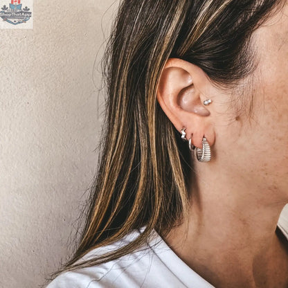 HoraceJewelry Mélina Argent silver earrings, elegant hoop design for everyday or special occasions, shiny and stylish jewelry accessory