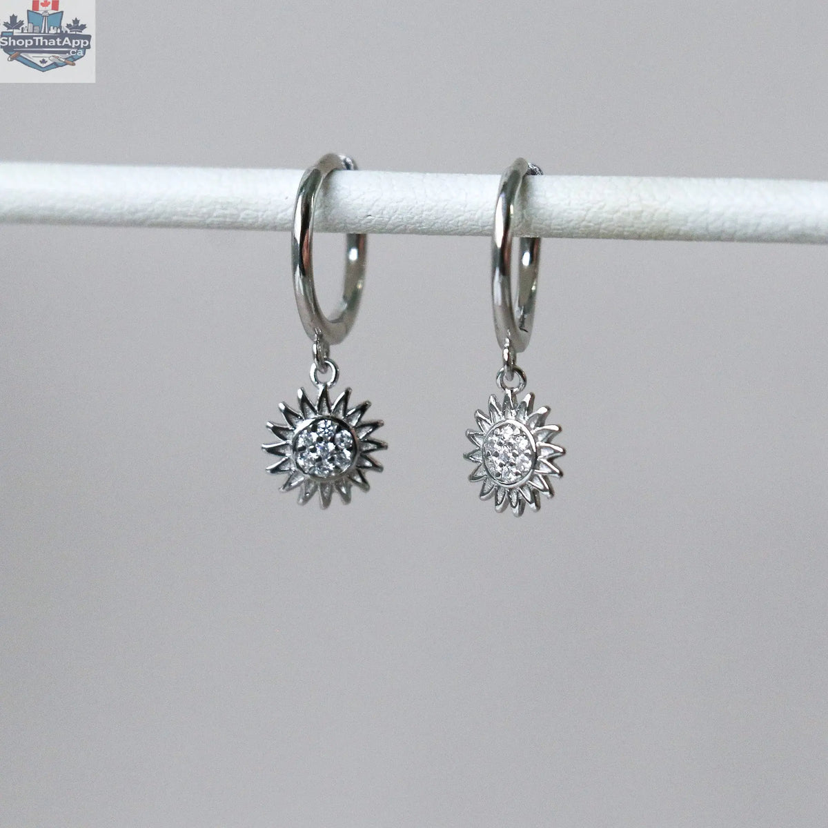 Elegant Toura Travel Gear earrings by HoraceJewelry featuring stylish hoop design on a white background.