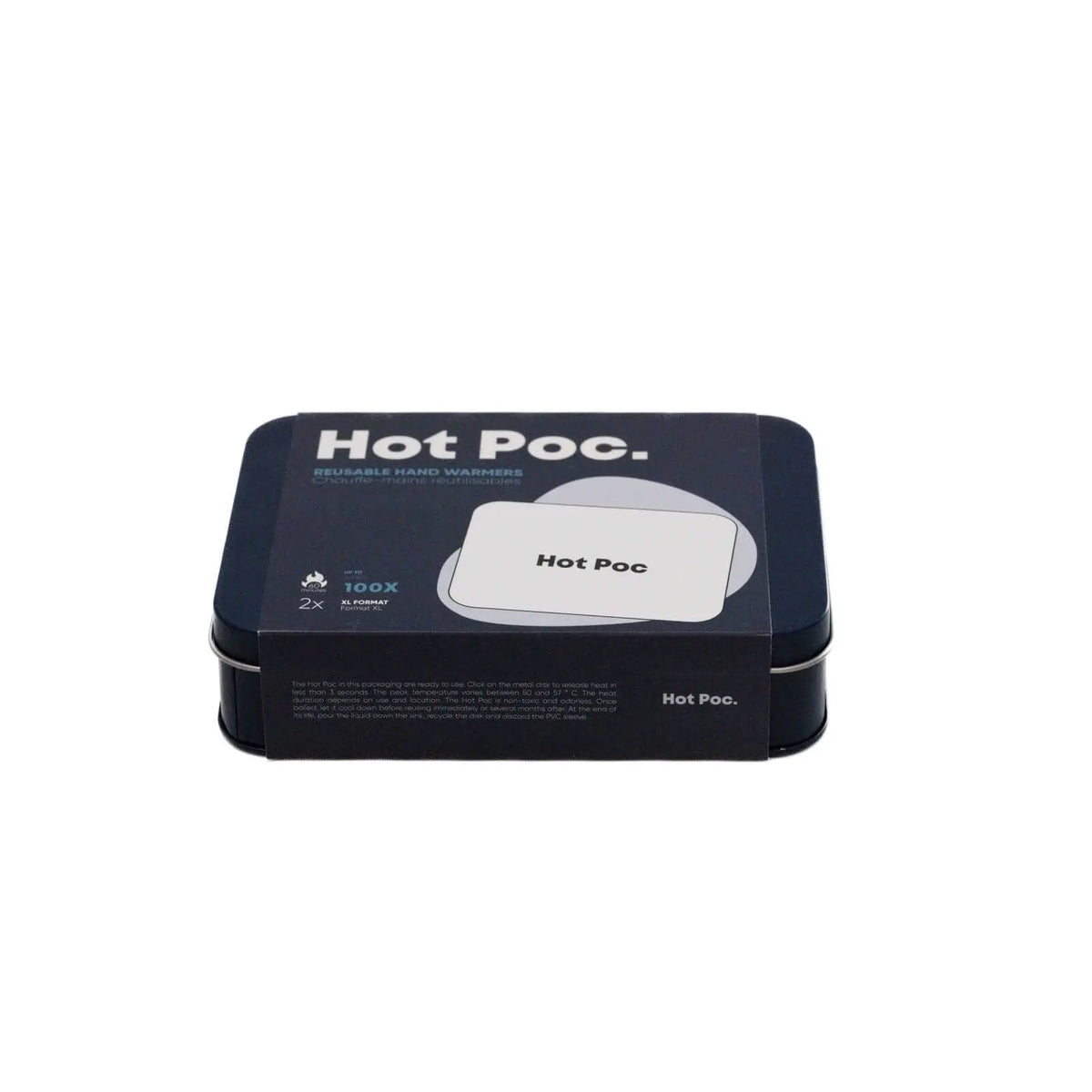 HotPoc reusable eco-friendly chemical body warmers in a 2-pack, designed for portable warmth and comfort.
