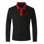 Men's 2024 autumn zipper polo shirt with long sleeves, stylish and trendy fashion, in a seasonal fall color.