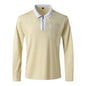 Men's 2024 Autumn Zipper Polo shirt with long sleeves, stylish fashion in a trendy design, featuring a zipper front and comfortable fit.