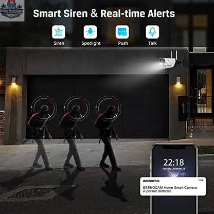 Wireless outdoor security camera by 51KtsshjeLL, solar-powered, battery-operated, with weatherproof design for home surveillance.
