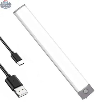 20-LED motion sensor closet light providing automatic illumination, mounted inside closet with sensor detecting movement.