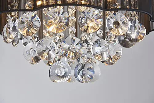 Elegant crystal ceiling light fixture by AGV LIGHTING with intricate crystal detailing and polished metal frame.