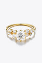 Sterling silver moissanite ring with 1-carat center stone, elegant jewelry design in 925 silver.