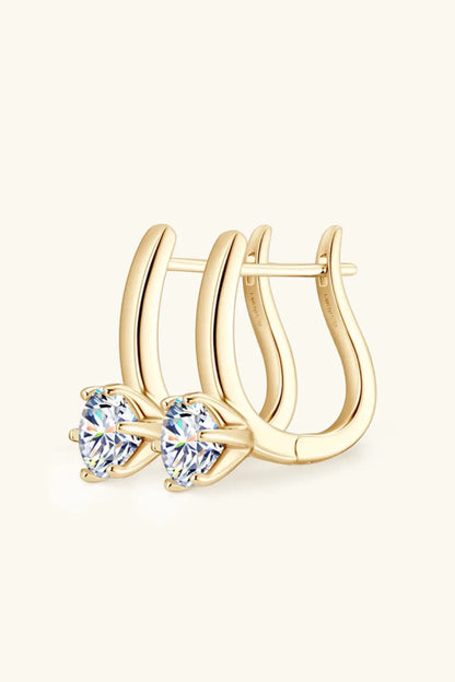 Sterling silver earrings with 2 carat moissanite gemstones, crafted in 925 sterling silver, elegant jewelry accessory.