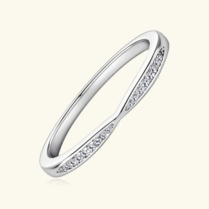 925 sterling silver moissanite ring featuring a sparkling gemstone, elegant jewelry piece for sophisticated style.