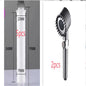 High pressure shower head with three modes, showcasing multiple spray patterns for a luxurious shower experience.