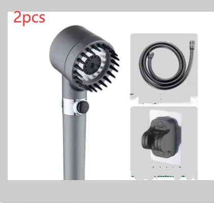 High pressure shower head with three modes, branded Like2b-uy, offering a luxurious shower experience with adjustable spray settings.