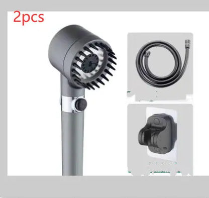 High pressure shower head with three modes, branded Like2b-uy, offering a luxurious shower experience with adjustable spray settings.