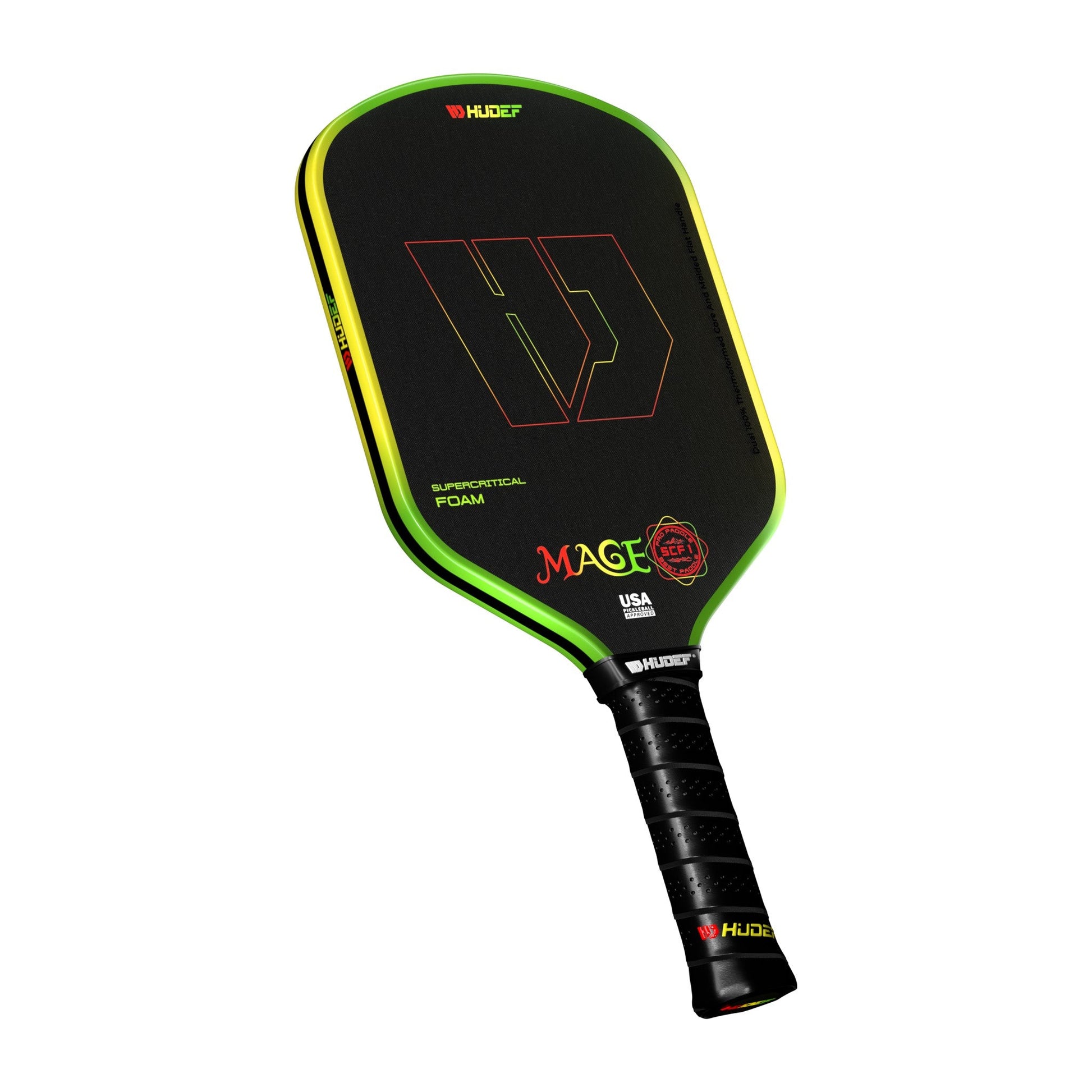 Hudef Mage SCF1 Hybrid Pickleball Paddle – Green 16mm - Shopthatapp.ca
