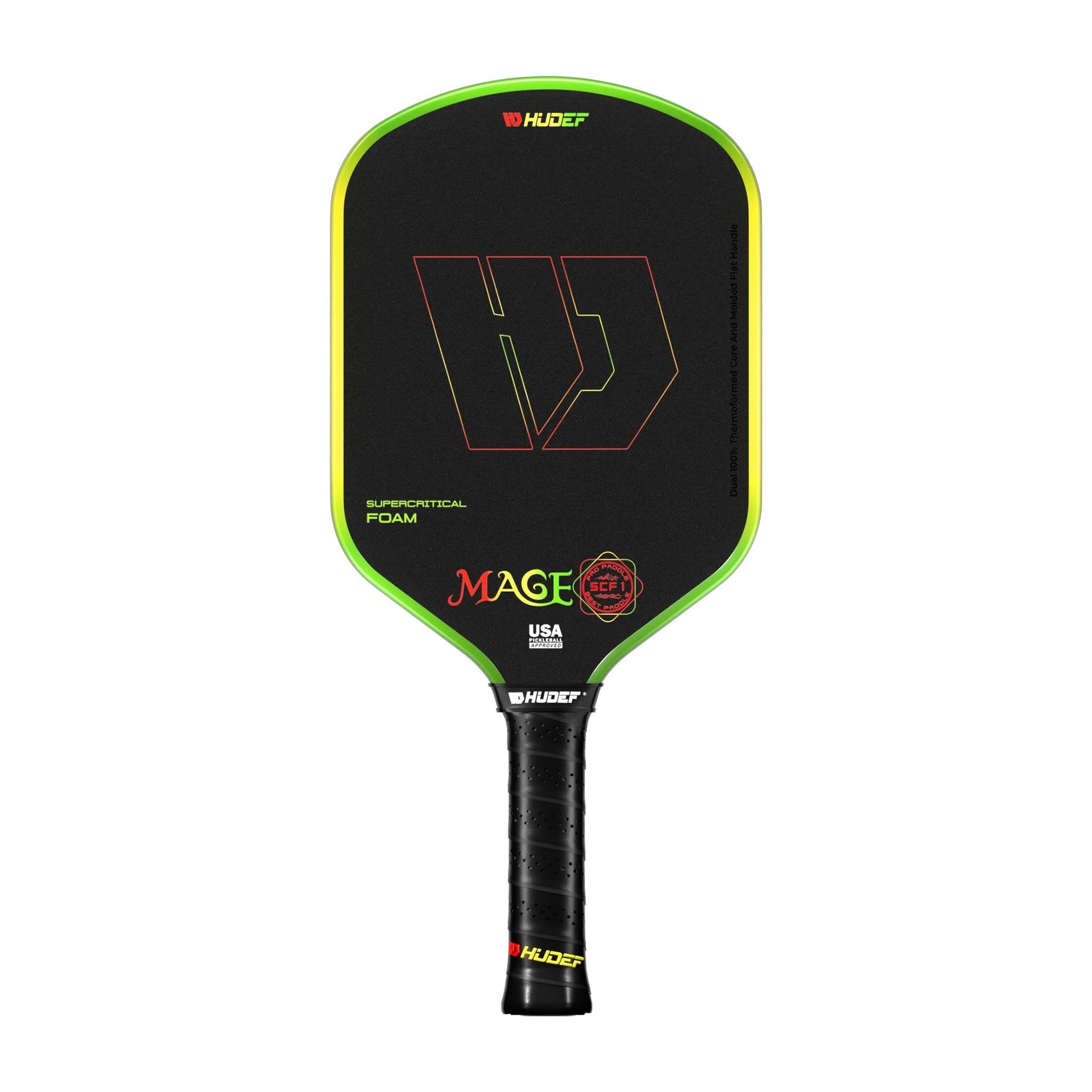 Hudef Mage SCF1 Hybrid Pickleball Paddle – Green 16mm - Shopthatapp.ca