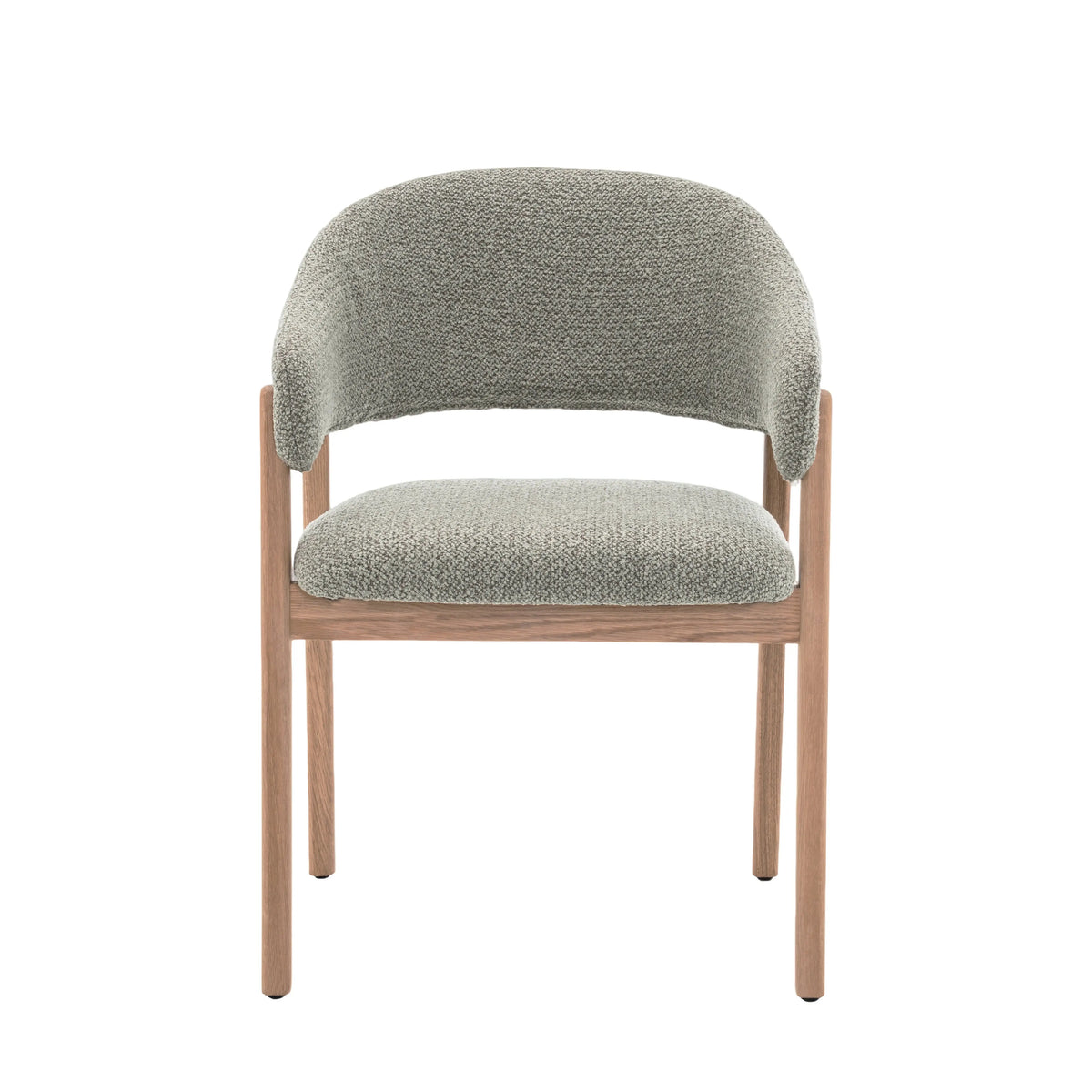 Mint green Hygge Design House Fiol dining chair with natural wood frame and upholstered seat, modern and stylish for dining rooms.