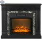 Black Easton Electric Fireplace Heater with freestanding wood surround and overheating protection, ideal for home décor.