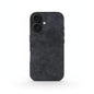 Grey Alcantara iPhone 16 case by Carbon Loom, showcasing sleek design and premium protection for the device.