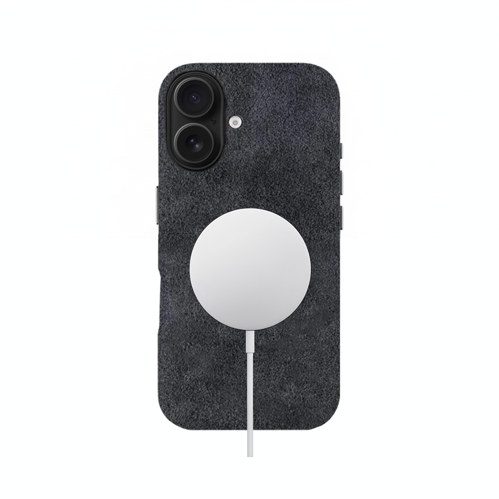 Grey Alcantara Case For iPhone 16 - Www.Shopthatapp.ca