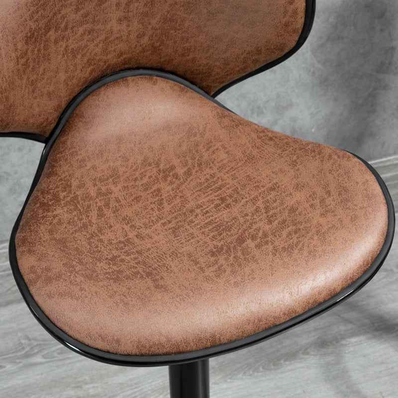 Anna Vintage Adjustable Counter/Bar Height Stools with Swivel Seat-Set of 2-Brown