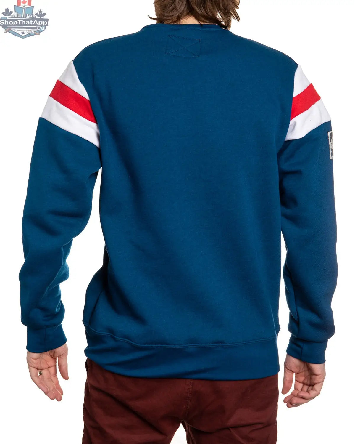 New York Rangers varsity retro style crewneck sweatshirt by Calhoun Surf N' Skate, featuring team logo and classic design.