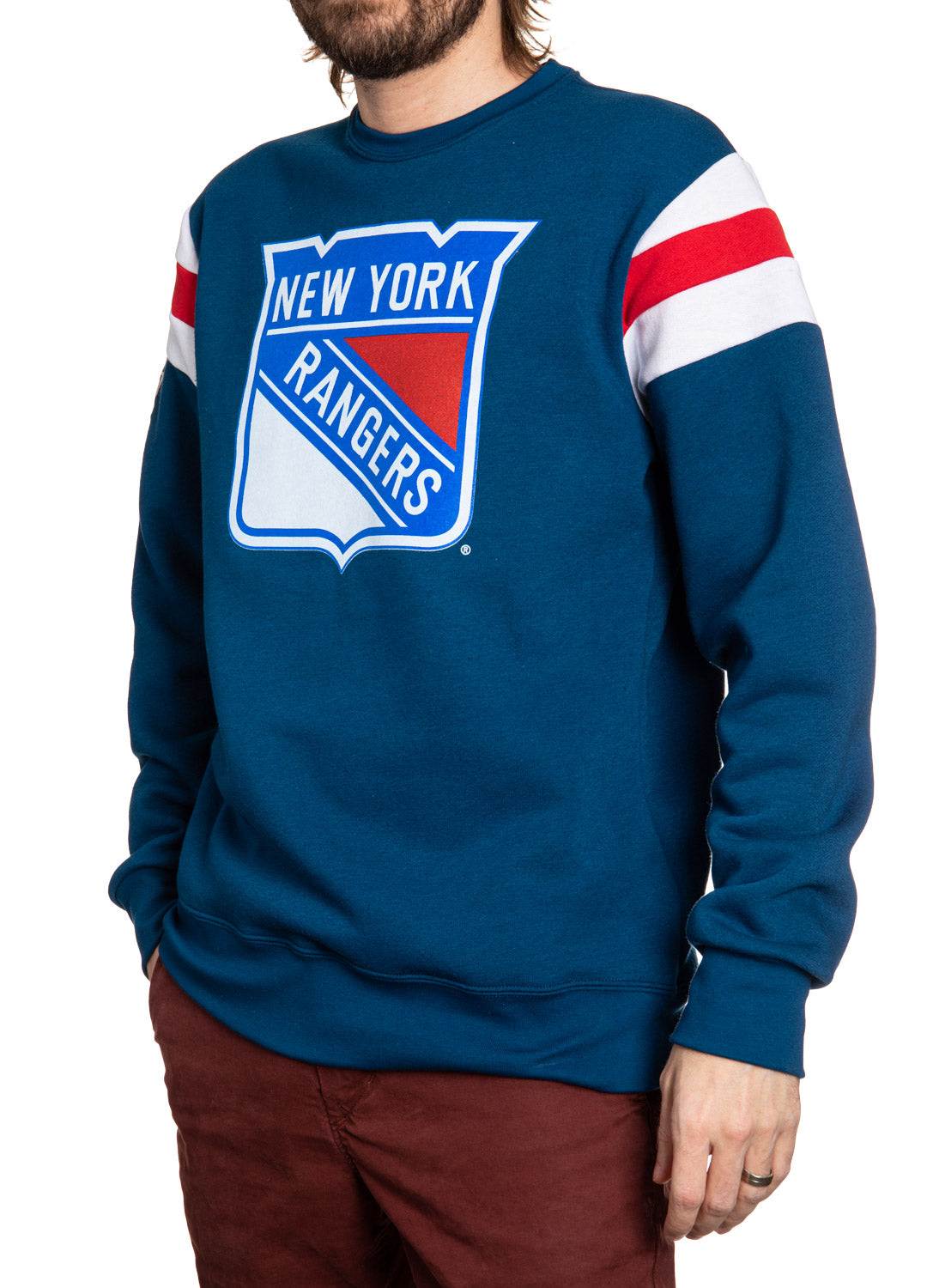 New York Rangers Varsity Retro Style Crewneck Sweatshirt - Shopthatapp.ca
