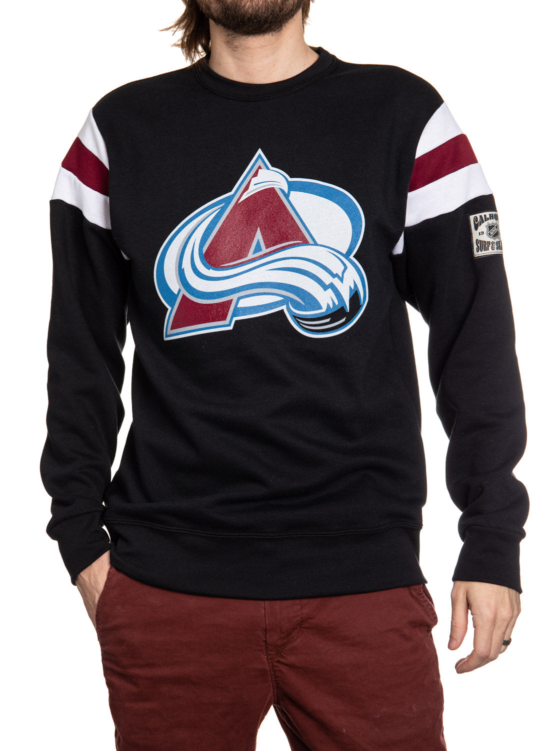 Colorado Avalanche Varsity Retro Style Crewneck Sweatshirt - Shopthatapp.ca