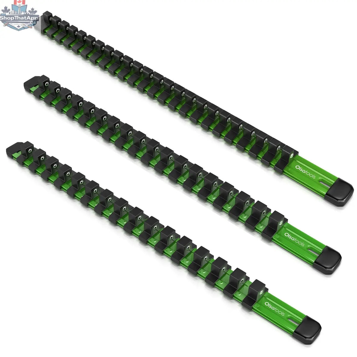 Aluminum Socket Organizer Rails With Rubber End Caps for 10 mm Socket Set - Shopthatapp.ca