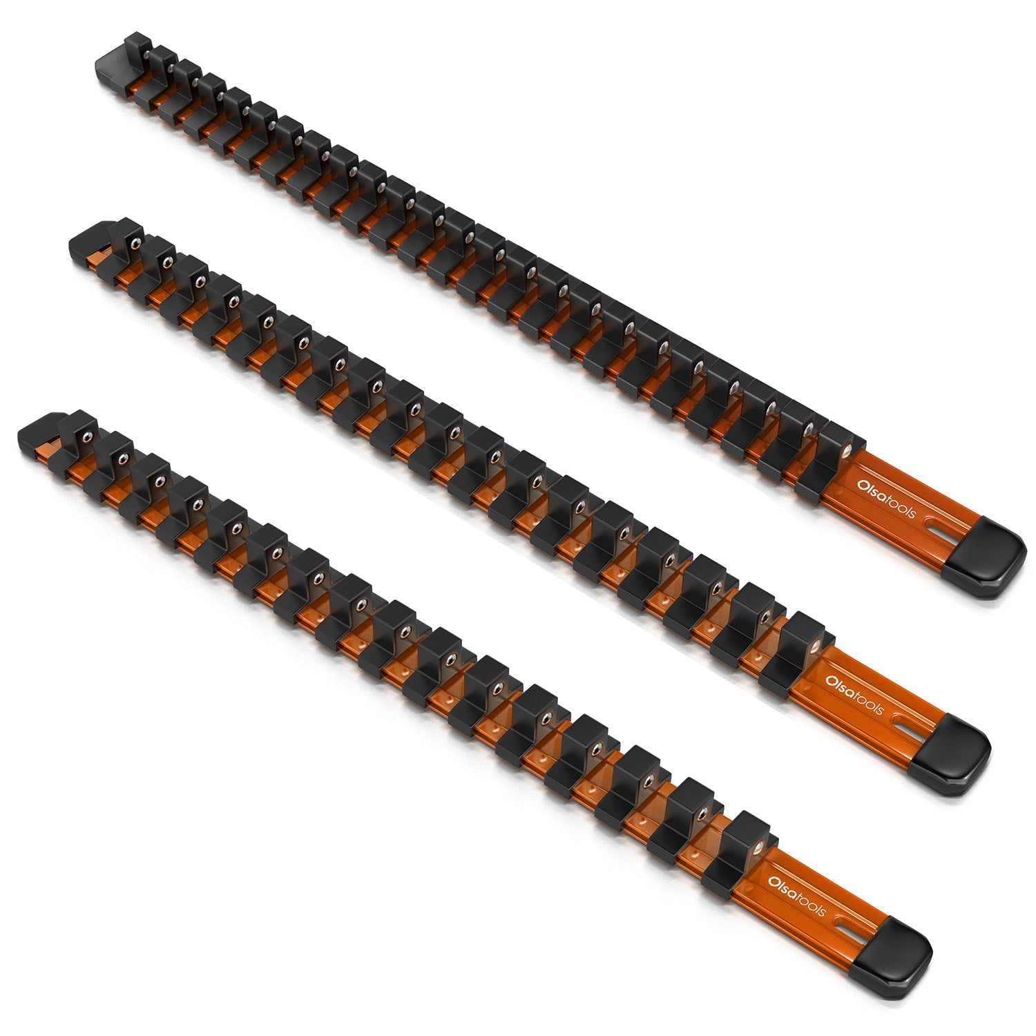 Aluminum Socket Organizer Rails With Rubber End Caps for 10 mm Socket Set - Shopthatapp.ca
