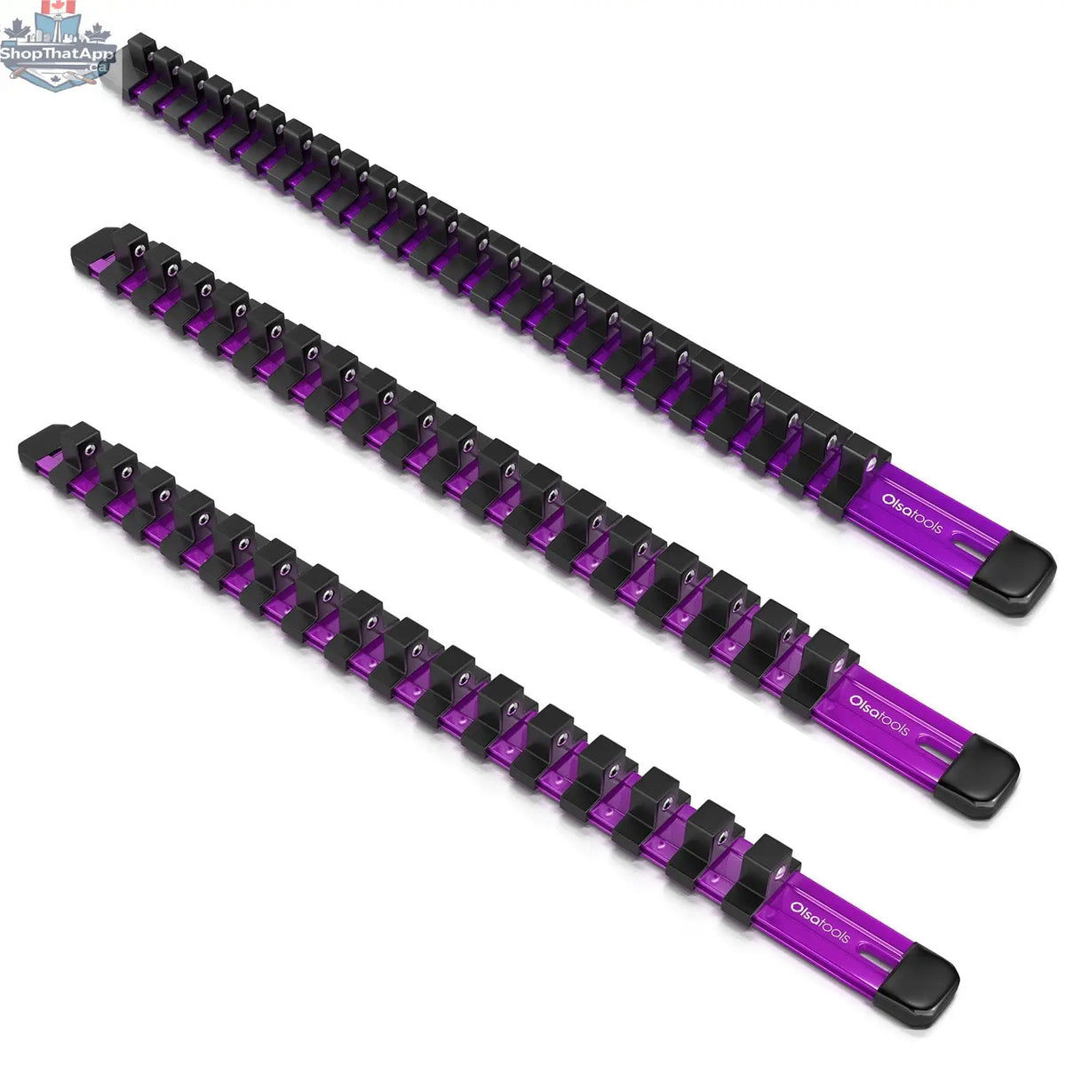 Aluminum Socket Organizer Rails With Rubber End Caps for 10 mm Socket Set - Shopthatapp.ca