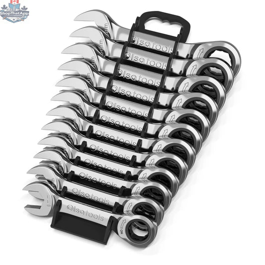 120 Tooth Ratcheting Wrench Set - Stubby Design for Maximum Torque and Accessibility - Shopthatapp.ca