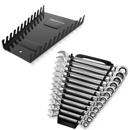 Ratcheting Wrench Set with Magnetic Wrench Organizer - Shopthatapp.ca