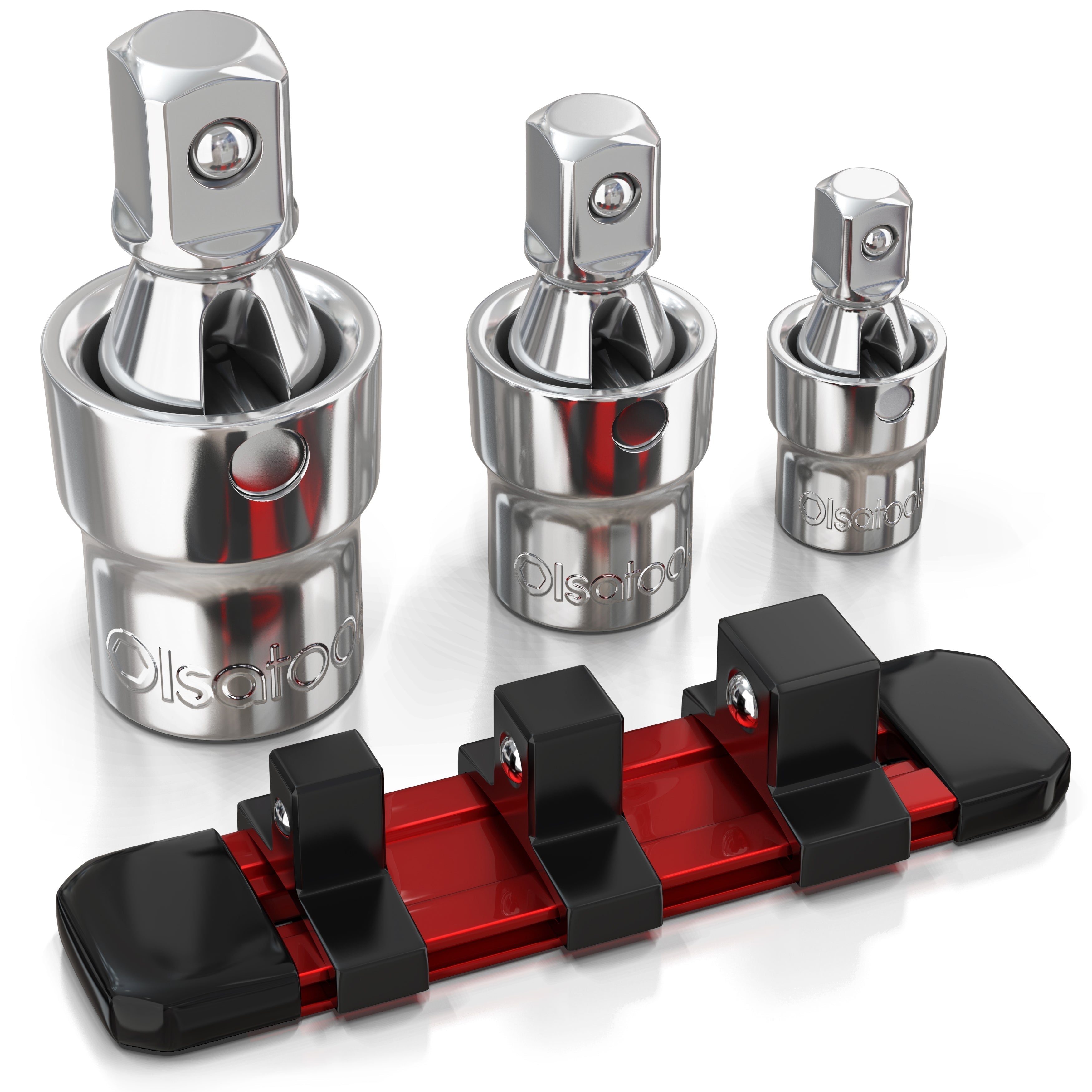 3pc Universal Joint Socket Adapter Set for 1/2", 3/8", and 1/4" Drive - Shopthatapp.ca