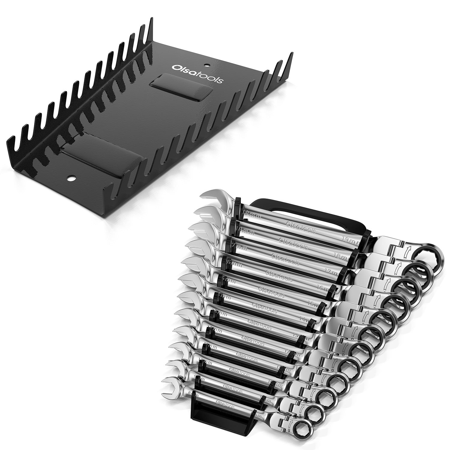 Ratcheting Wrench Set with Magnetic Wrench Organizer - Shopthatapp.ca