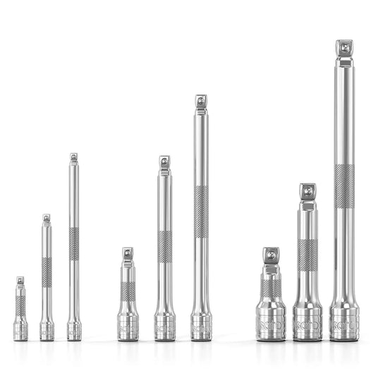 Wobble Socket Extension Set (9pc) | 1/2, 3/8, 1/4" Drive Ratchet Extension Bars - Shopthatapp.ca